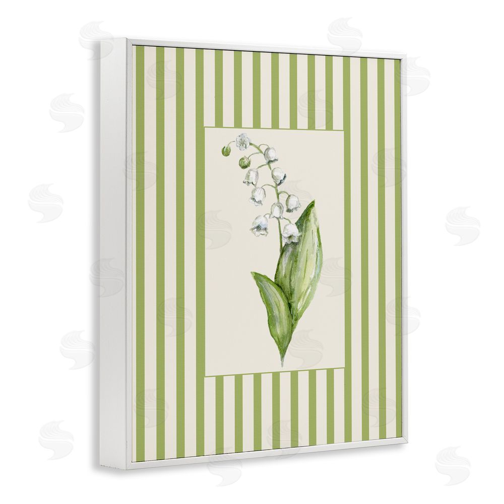 Lisa Wehmeyer Striped Lily Of The Valley White Framed Giclee Print Wall Art