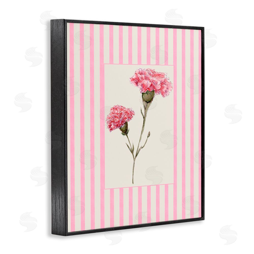 Lisa Wehmeyer Pink Stripe Carnation Black Framed Giclee Print Wall Art