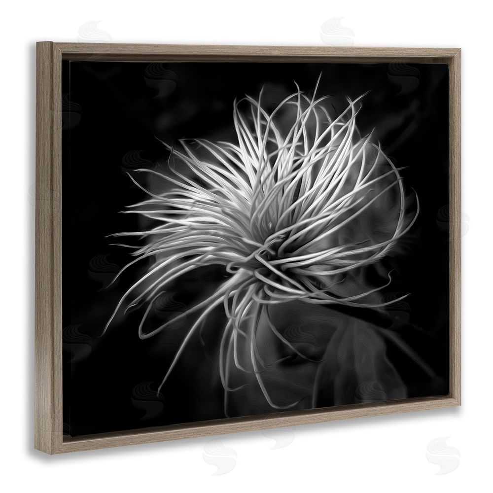 Phillip Flowers Twisting Botanical Leaves Contrast Brown Floating Frame Canvas Wall Art Print