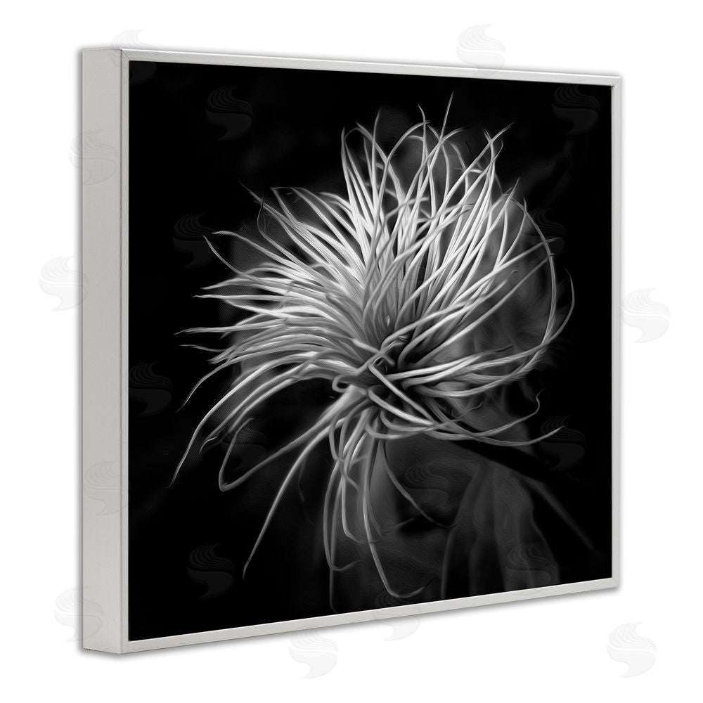 Phillip Flowers Twisting Botanical Leaves Contrast White Framed Giclee Print Wall Art