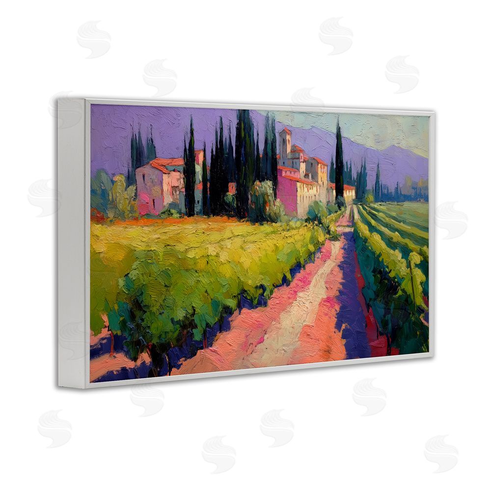 Annabelle Hall Purple Mountains Village White Framed Giclee Print Wall Art
