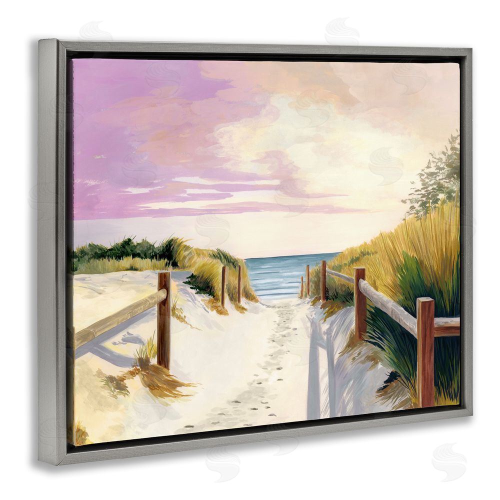 Courtney Haley Cottesloe Beach Pathway Gray Floating Frame Canvas Wall Art Print