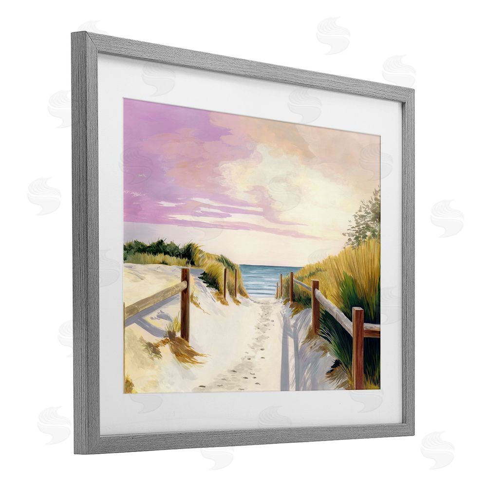 Courtney Haley Cottesloe Beach Pathway Gray Framed Print Under Glass Wall Art