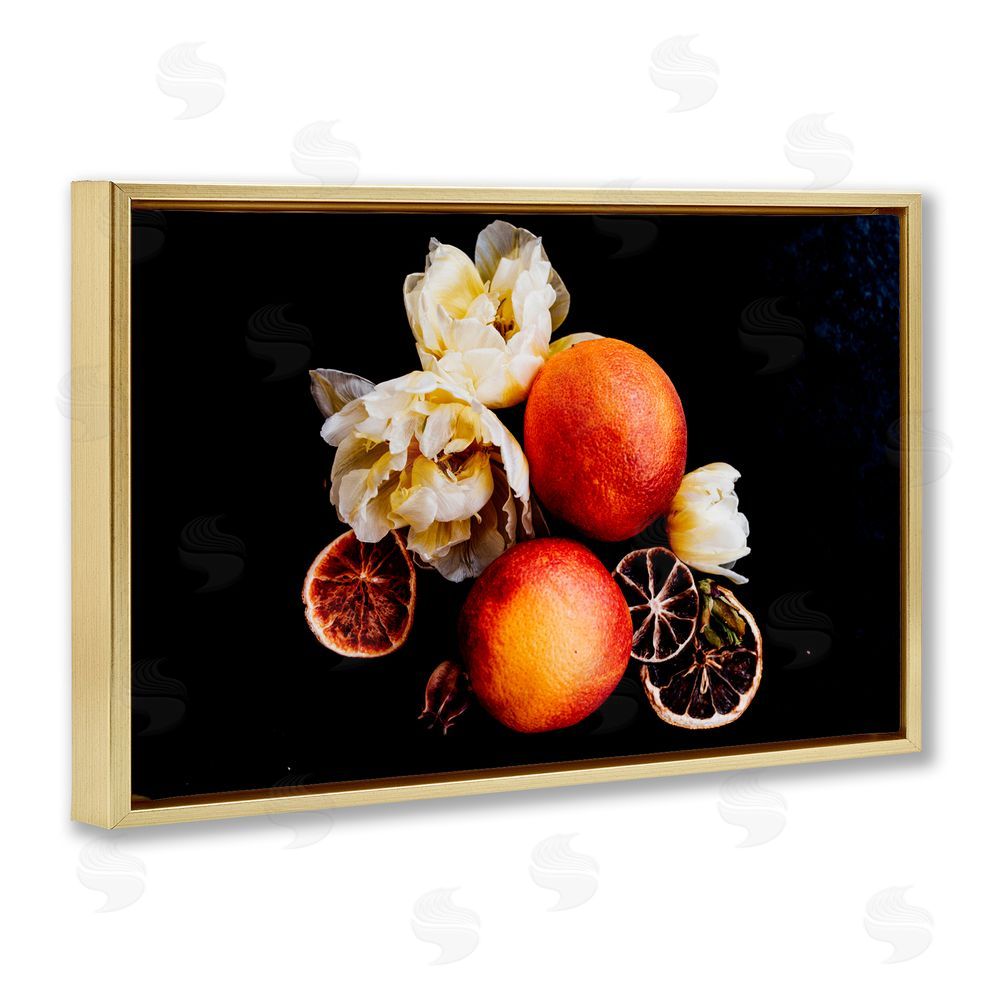 Amy Carroll The Still Spring Fruit Gold Floating Frame Canvas Wall Art Print