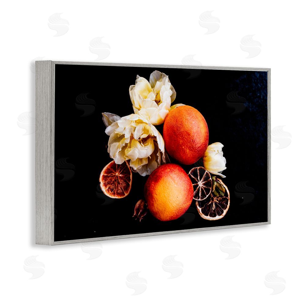 Amy Carroll The Still Spring Fruit Gray Framed Giclee Print Wall Art