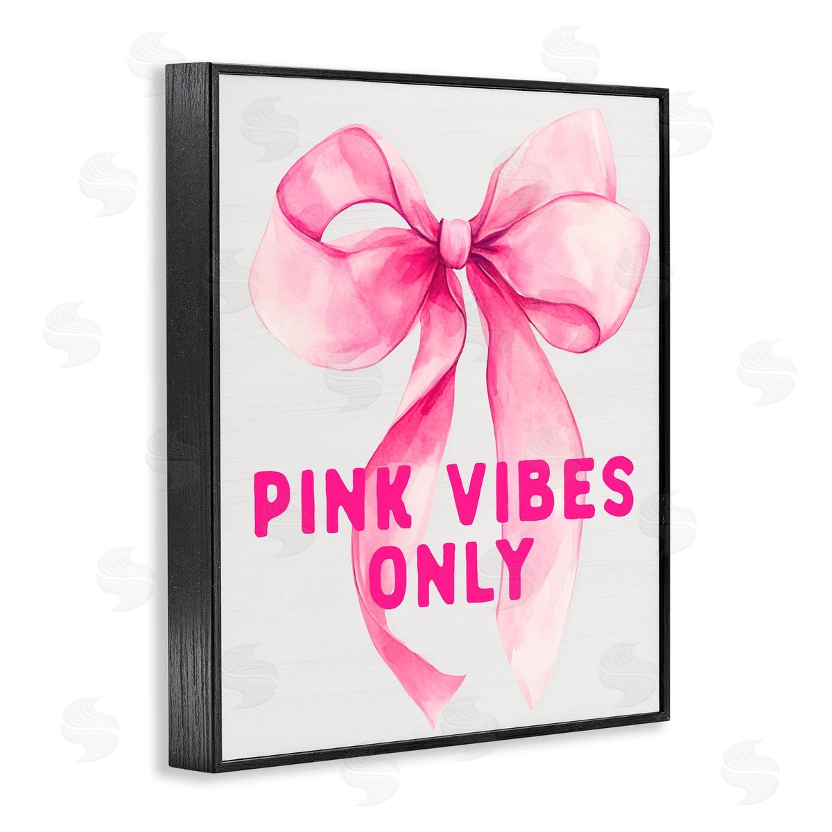 Lettered and Lined Girly Pink Vibes Only Black Framed Giclee Print Wall Art