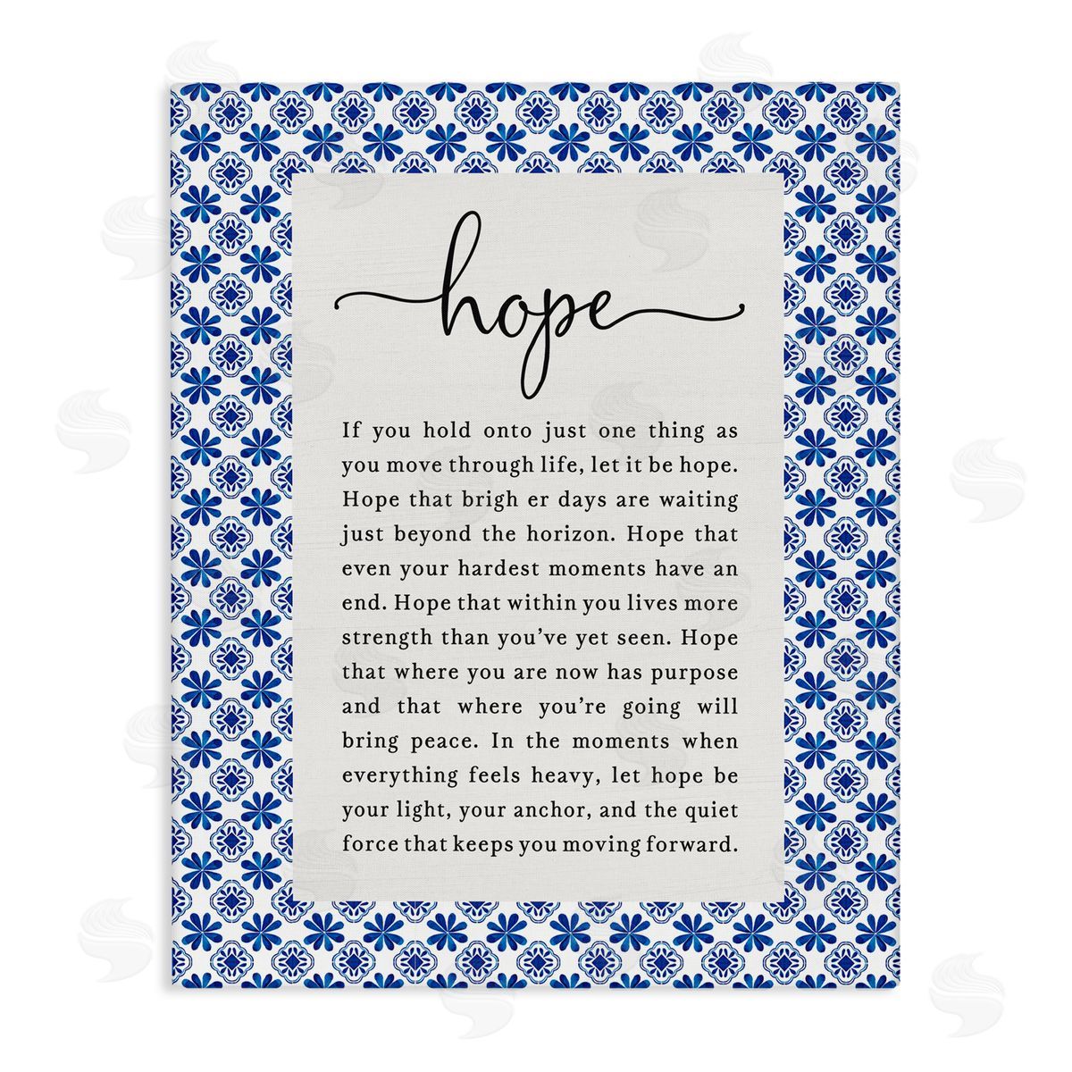Lettered and Lined Hope For Brighter Days Stretched Canvas Wall Art Print