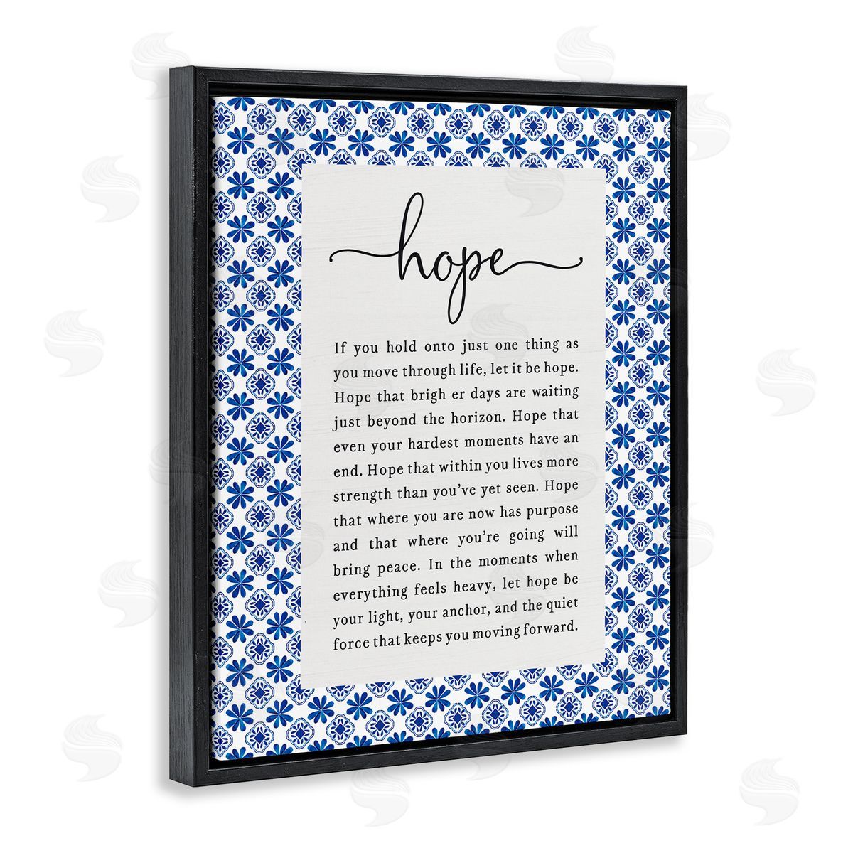 Lettered and Lined Hope For Brighter Days Black Floating Frame Canvas Wall Art Print