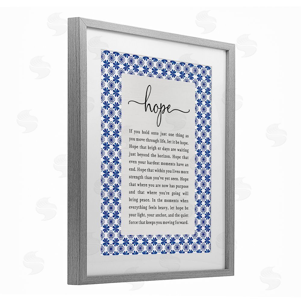 Lettered and Lined Hope For Brighter Days Gray Framed Print Under Glass Wall Art