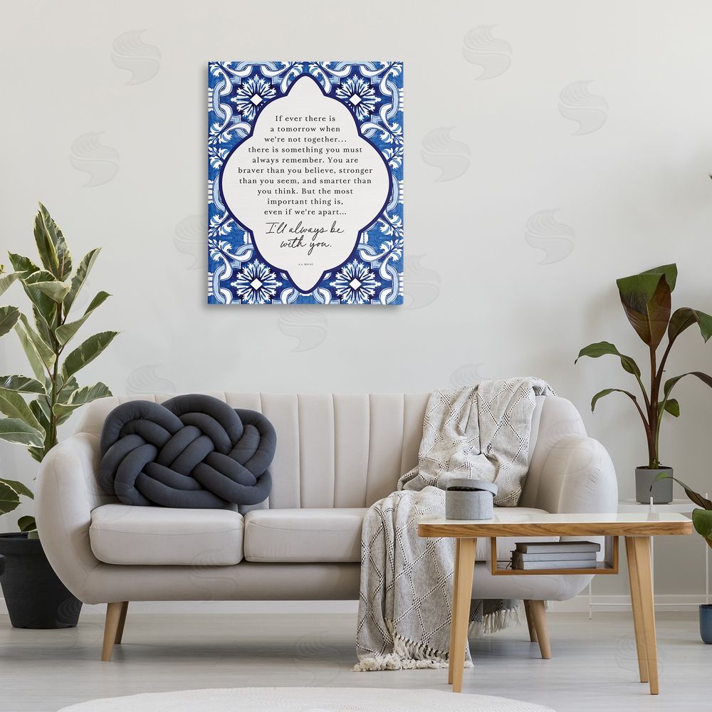 Lettered and Lined Always Be With You Inspiration Stretched Canvas Wall Art Print in Room