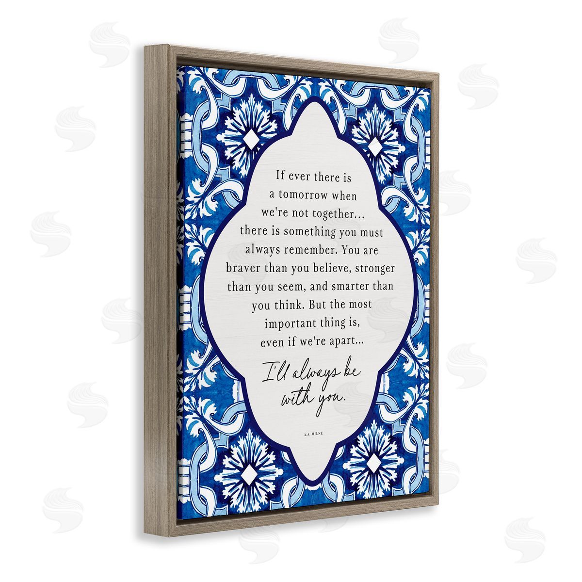 Lettered and Lined Always Be With You Inspiration Brown Floating Frame Canvas Wall Art Print