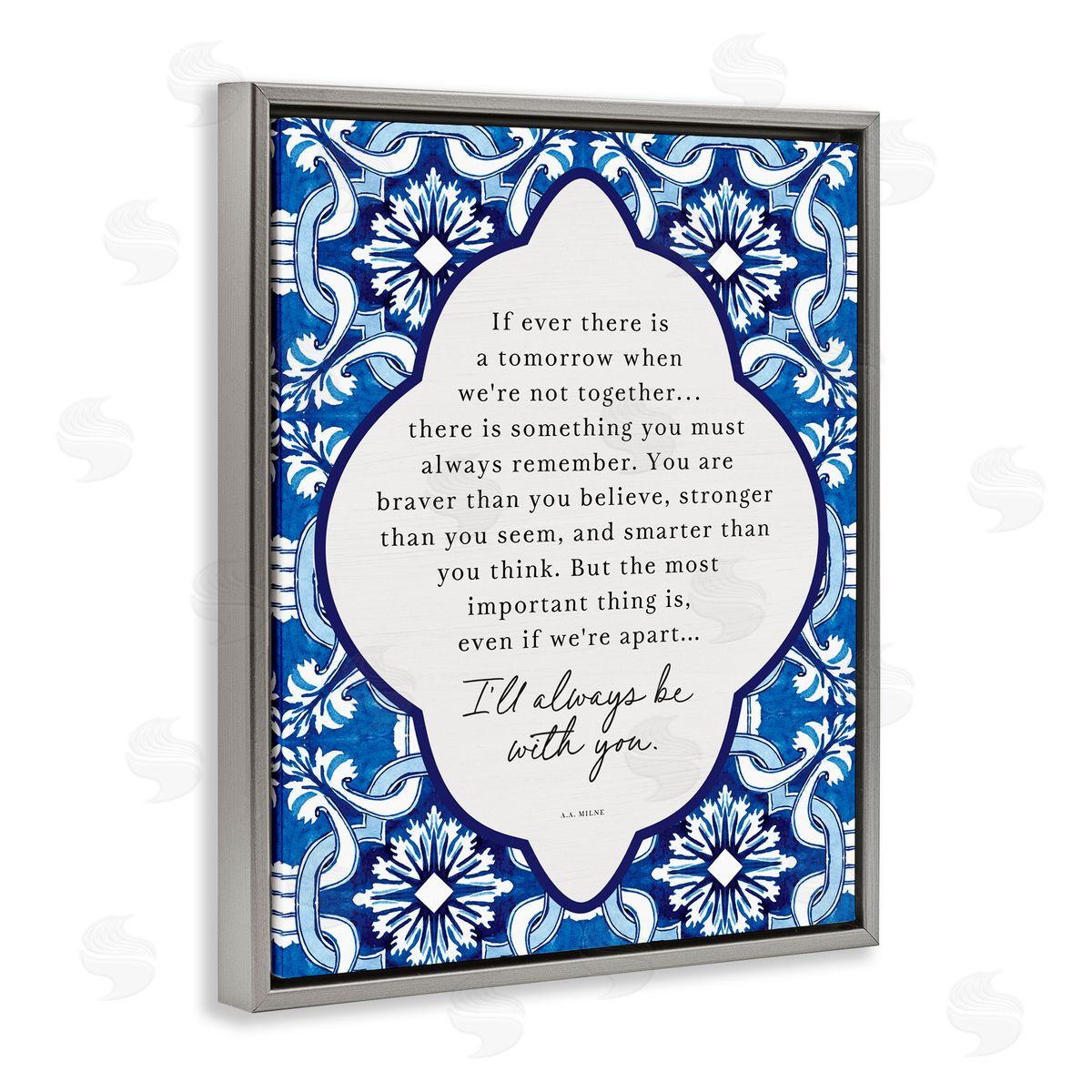 Lettered and Lined Always Be With You Inspiration Gray Floating Frame Canvas Wall Art Print