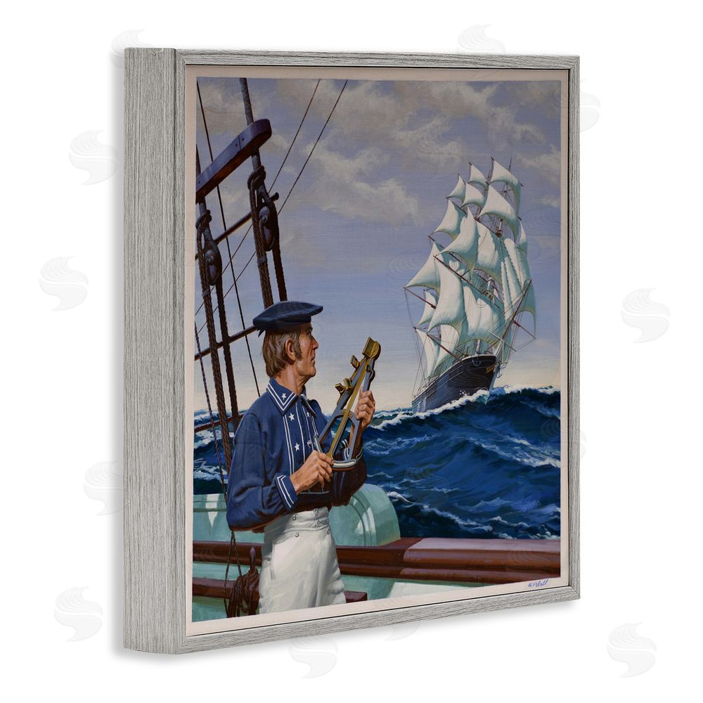Wind River Studios Flying Cloud Sailing Ship Gray Framed Giclee Print Wall Art