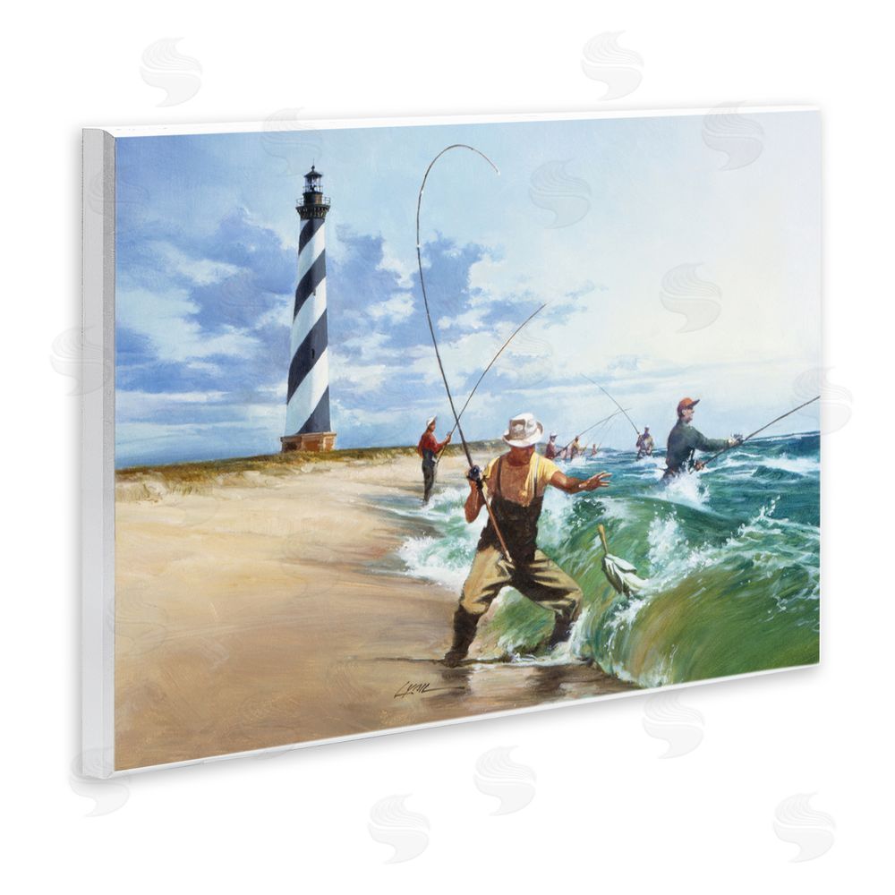 Wind River Studios Cape Hatteras Fishermen Wooden Wall Plaque Art Print