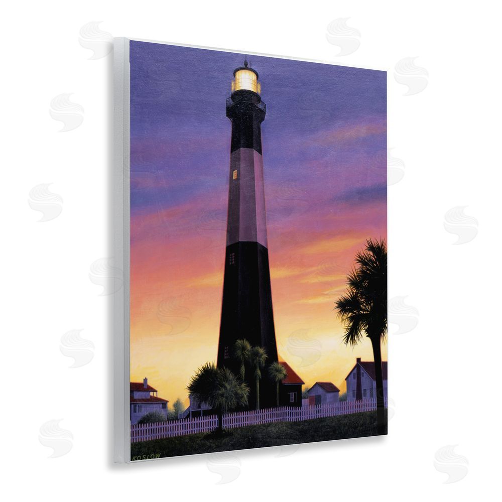 Wind River Studios Georgia Tybee Island Lighthouse Wooden Wall Plaque Art Print