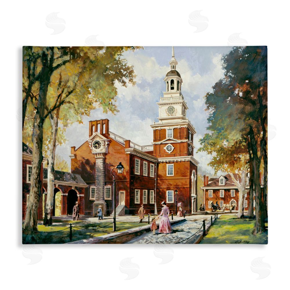 Wind River Studios Independence Hall Colonial Times Stretched Canvas Wall Art Print