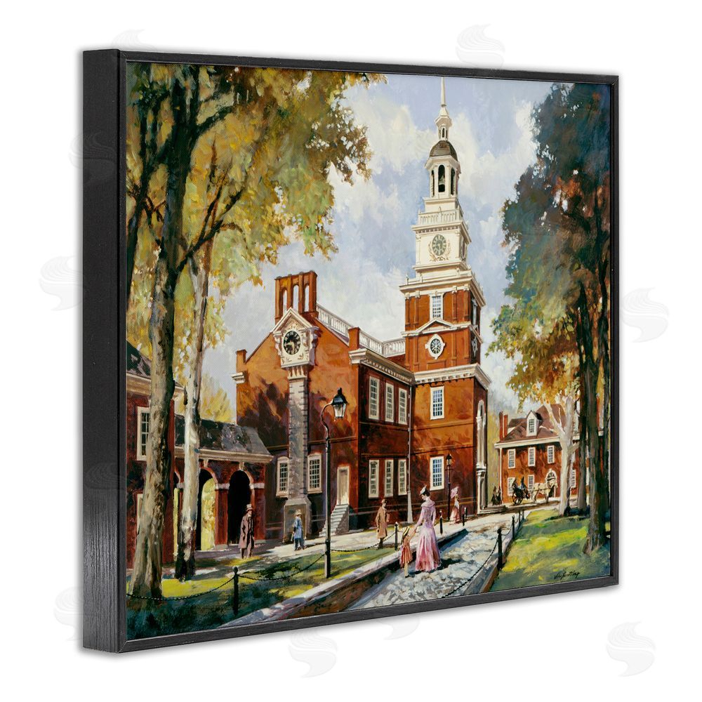 Wind River Studios Independence Hall Colonial Times Black Framed Giclee Print Wall Art