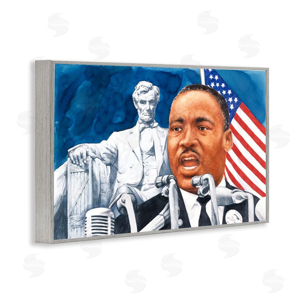 Wind River Studios 1960s American Speech Portrait Gray Framed Giclee Print Wall Art