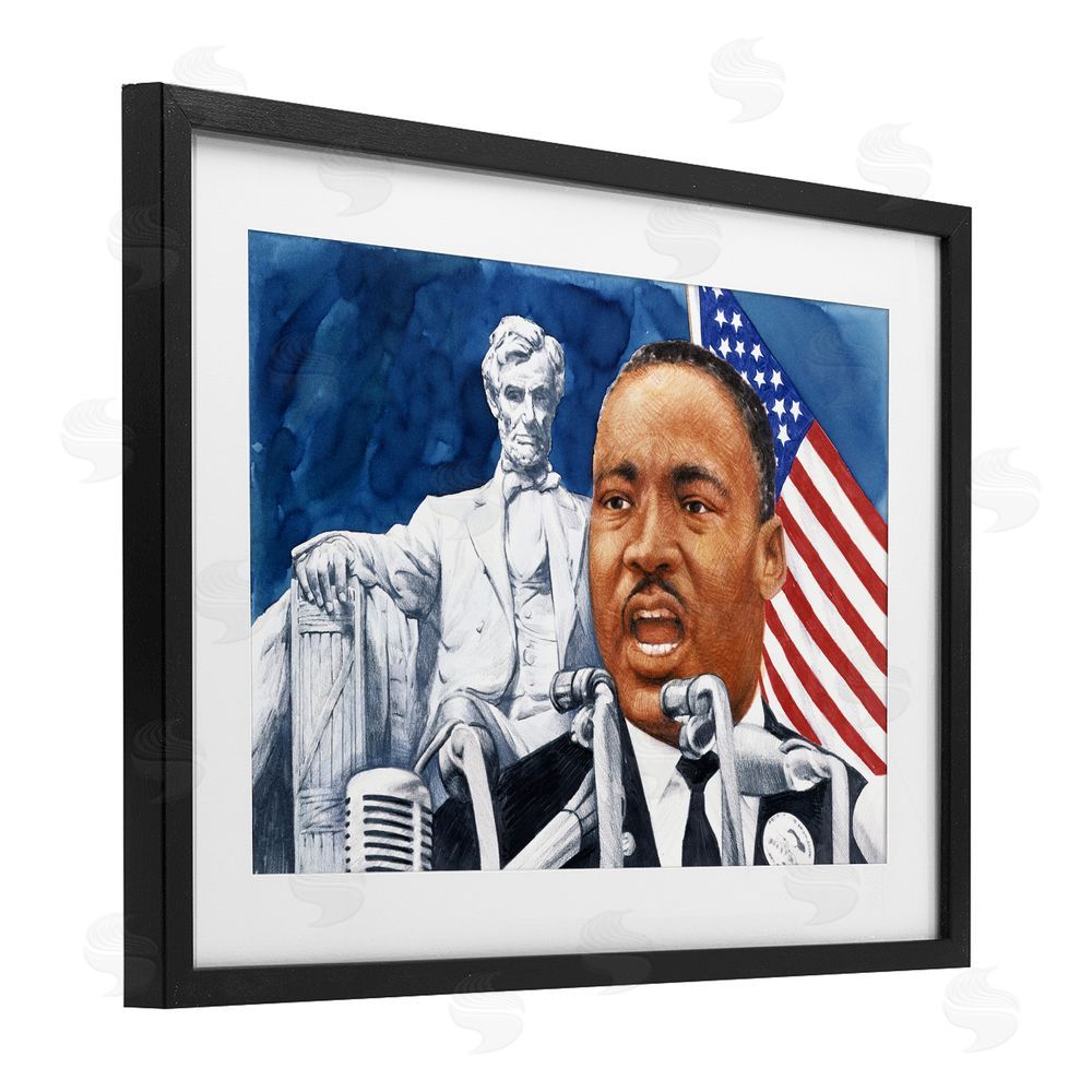 Wind River Studios 1960s American Speech Portrait Black Framed Print Under Glass Wall Art