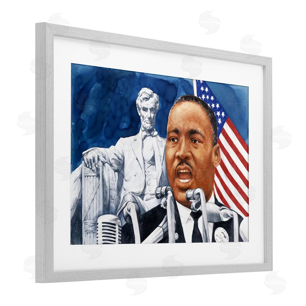 Wind River Studios 1960s American Speech Portrait Gray Framed Print Under Glass Wall Art