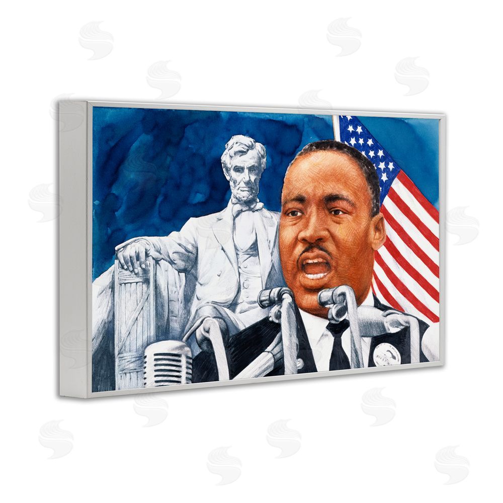 Wind River Studios 1960s American Speech Portrait White Framed Giclee Print Wall Art