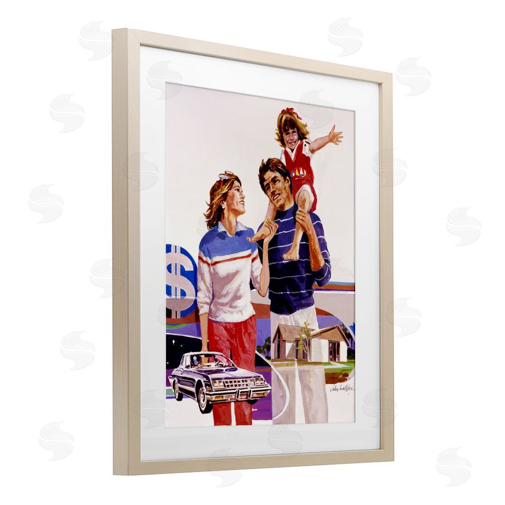 Wind River Studios Retro Family Nostalgia Portrait Brown Framed Print Under Glass Wall Art