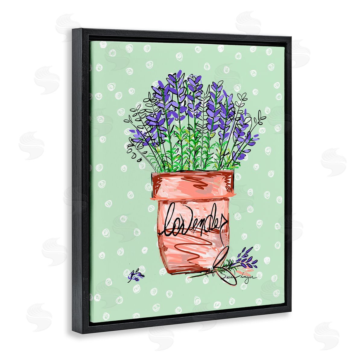 Susan Lugar Lavender Herb in Pot Canvas Wall Art Print