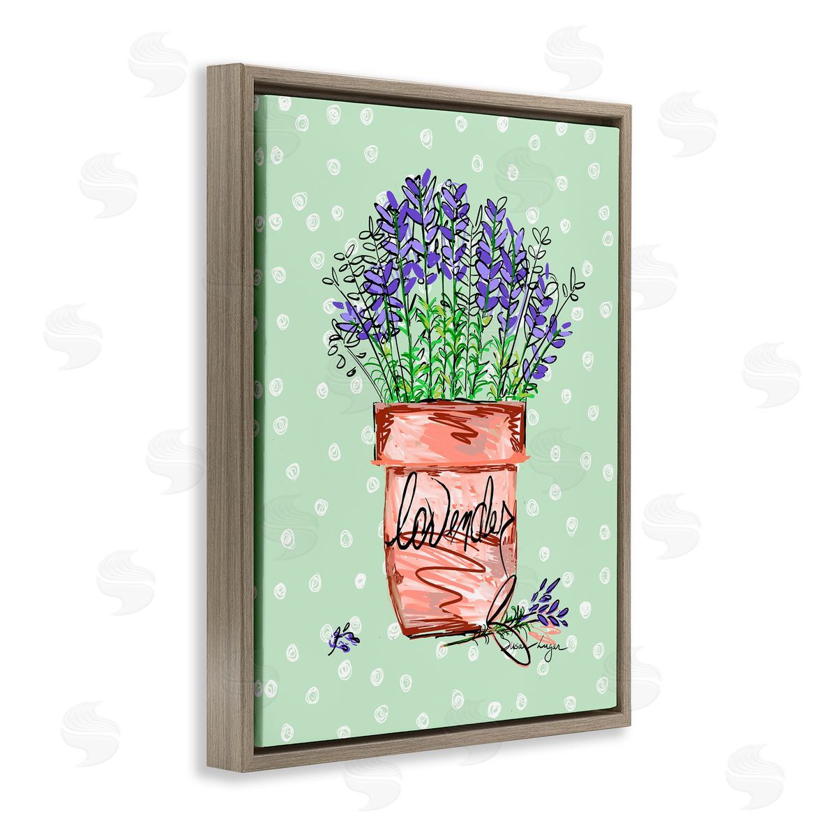 Susan Lugar Lavender Herb in Pot Canvas Wall Art Print