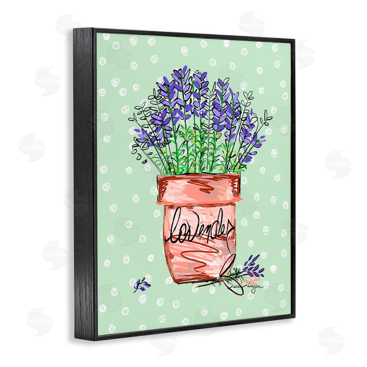 Susan Lugar Lavender Herb in Pot Canvas Wall Art Print