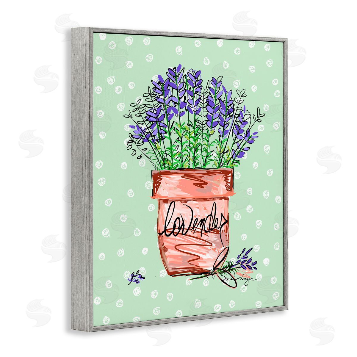 Susan Lugar Lavender Herb in Pot Canvas Wall Art Print