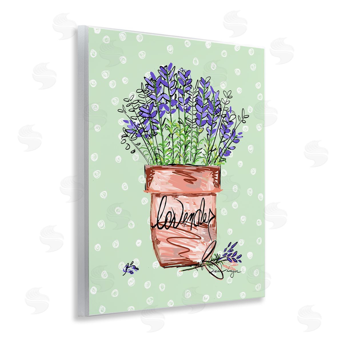 Susan Lugar Lavender Herb in Pot Canvas Wall Art Print