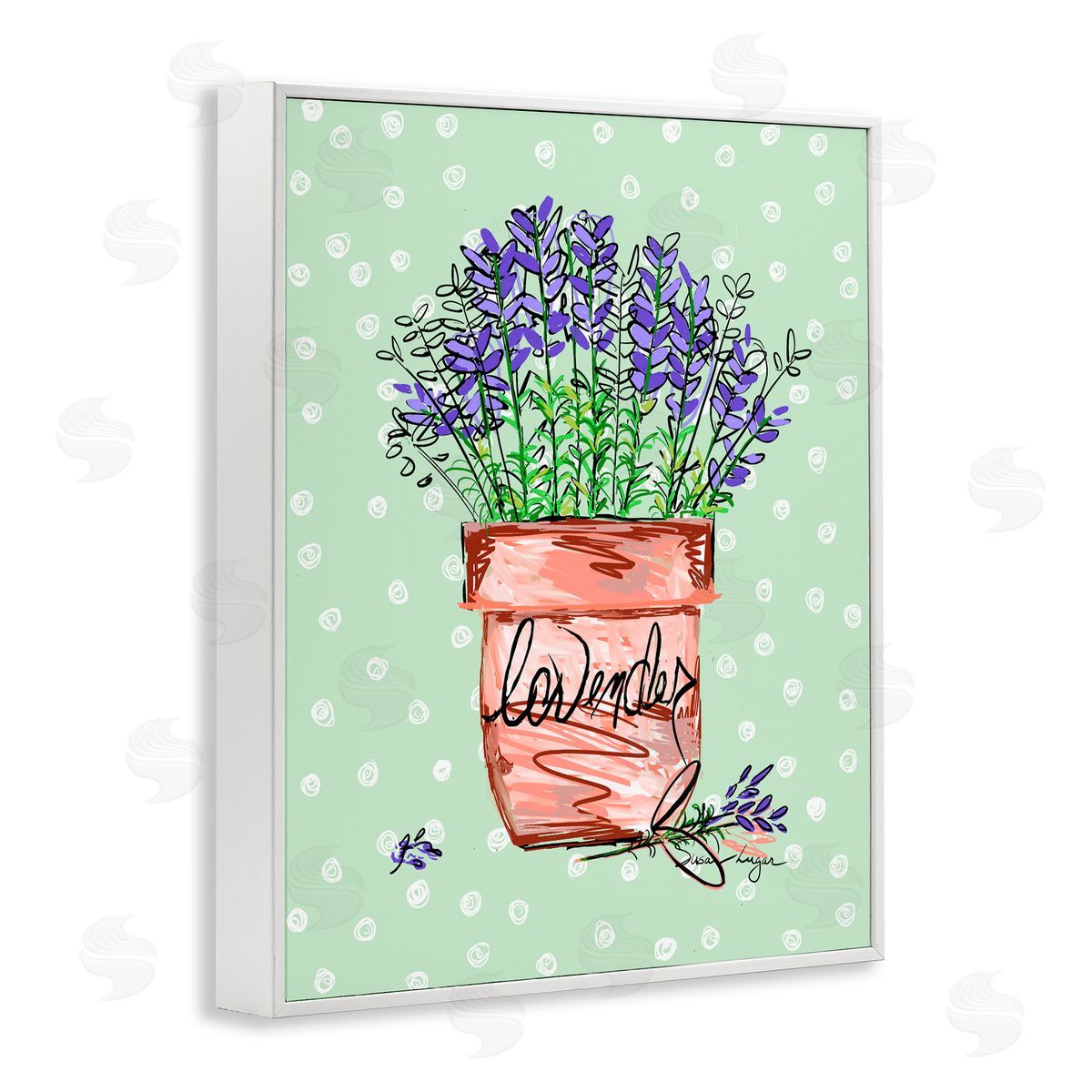 Susan Lugar Lavender Herb in Pot Canvas Wall Art Print