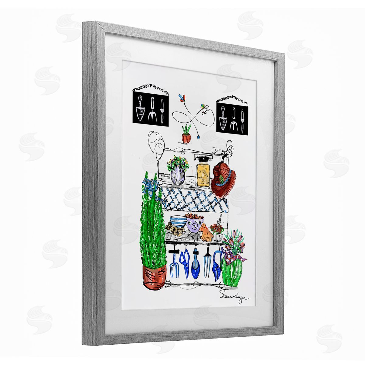 Susan Lugar Spring Gardening Potting Shed Canvas Wall Art Print