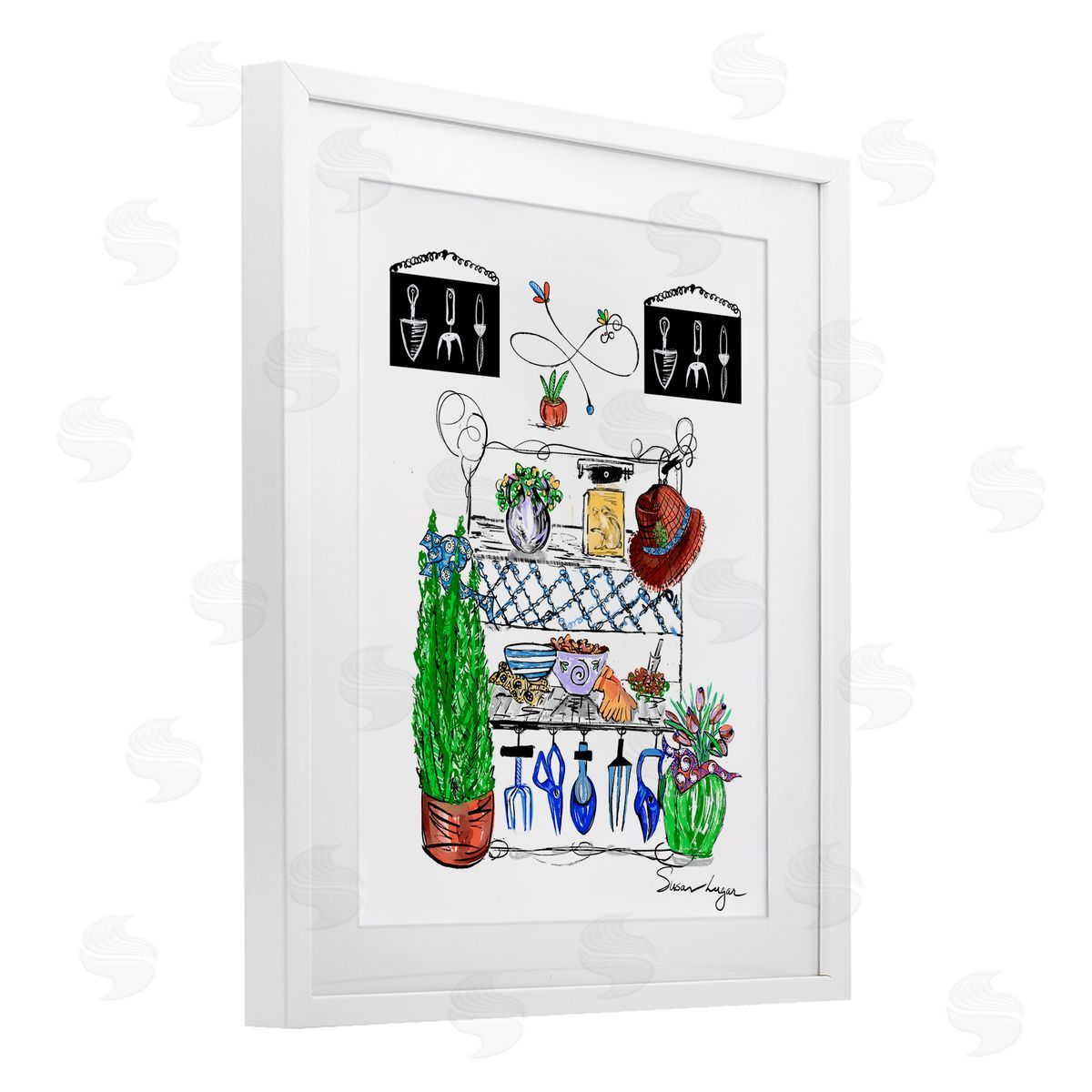 Susan Lugar Spring Gardening Potting Shed Canvas Wall Art Print