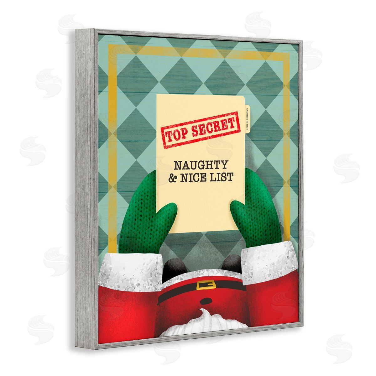 Jilly Jack Designs Top Secret Santa List Canvas Wall Art Print