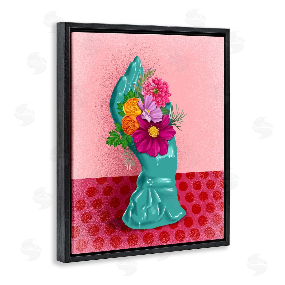 Jilly Jack Designs Vintage Hand Floral Sculpture Canvas Wall Art Print
