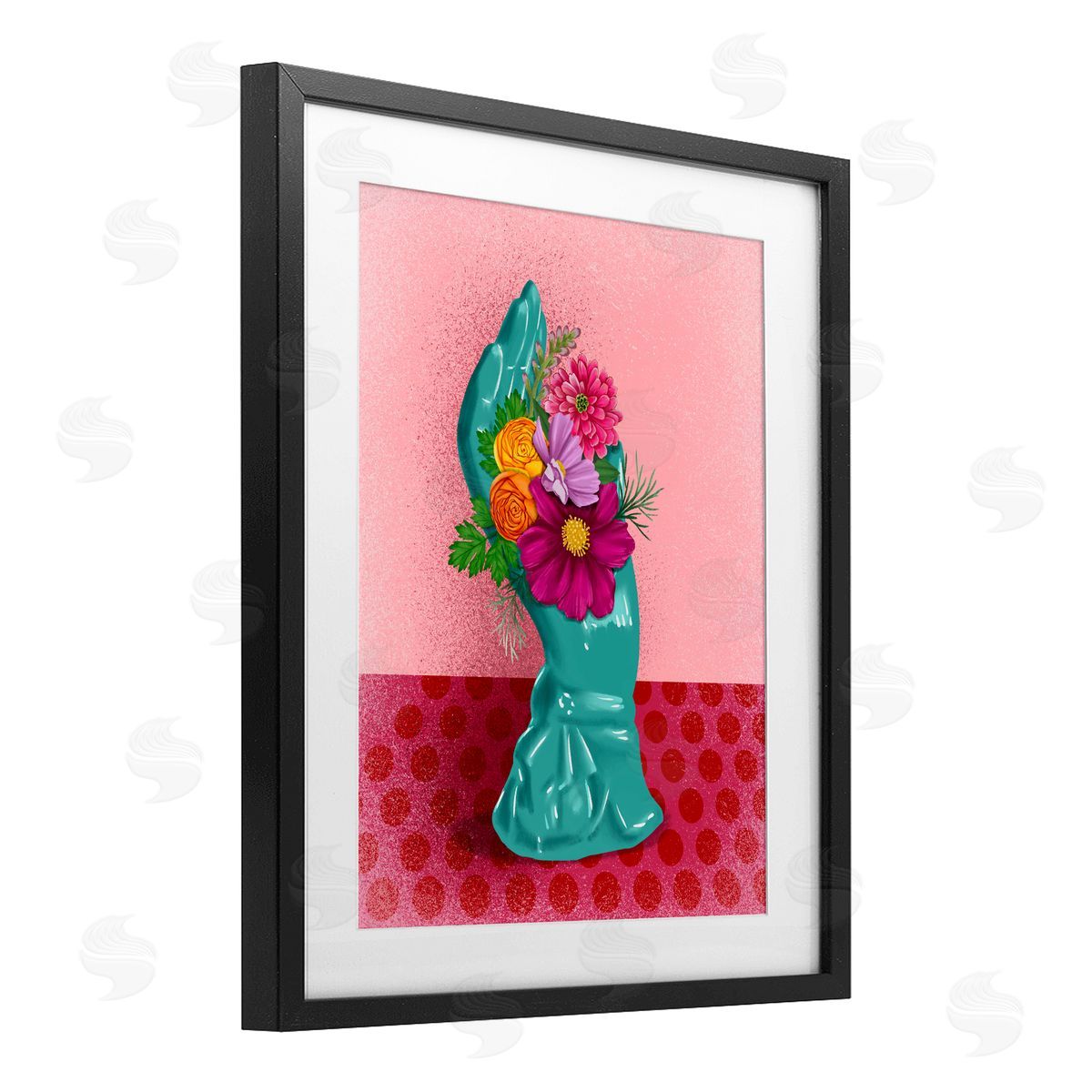 Jilly Jack Designs Vintage Hand Floral Sculpture Canvas Wall Art Print