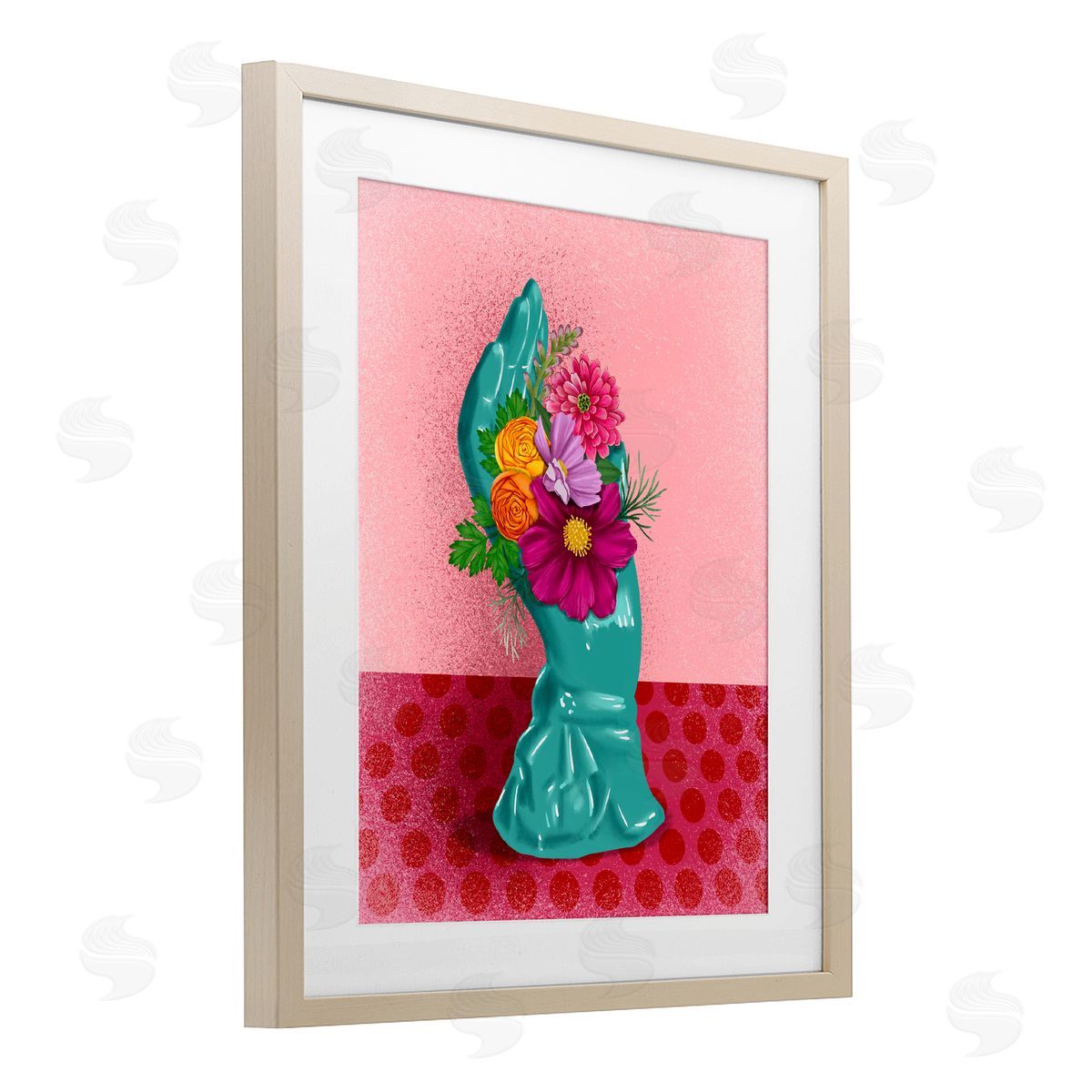 Jilly Jack Designs Vintage Hand Floral Sculpture Canvas Wall Art Print