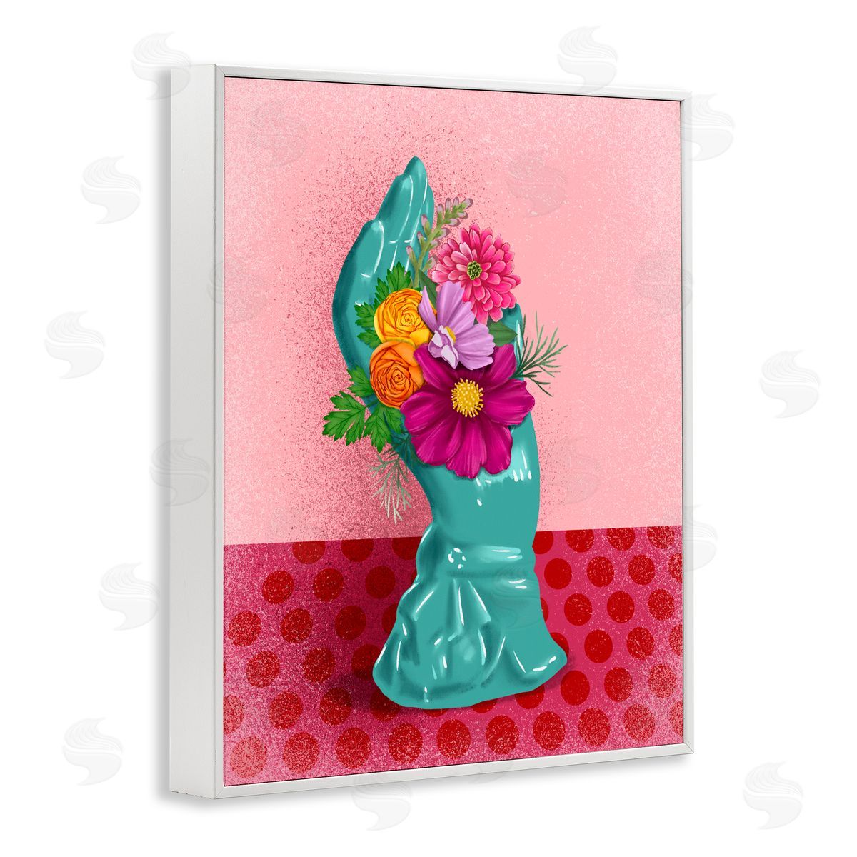 Jilly Jack Designs Vintage Hand Floral Sculpture Canvas Wall Art Print