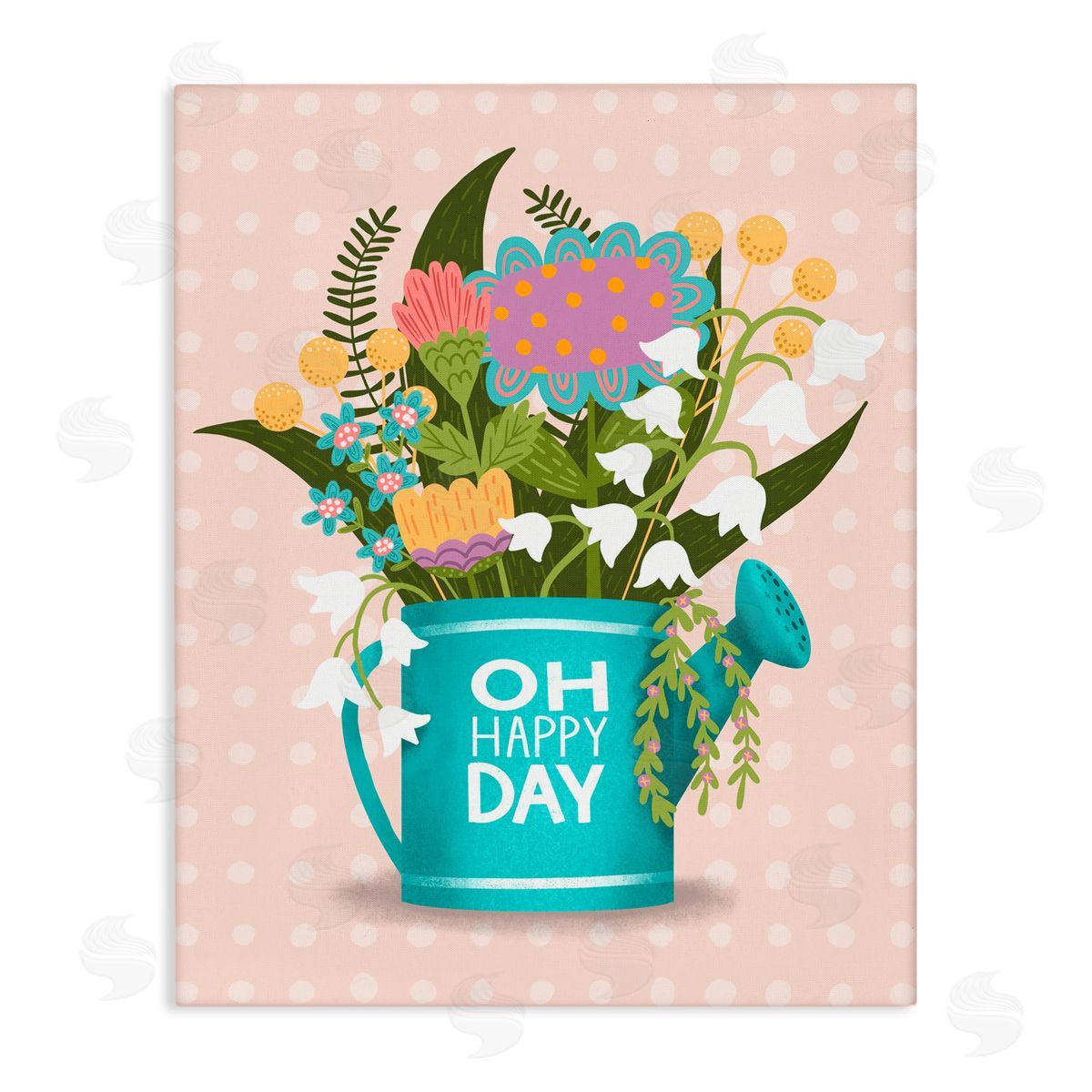 Jilly Jack Designs Oh Happy Day Garden Flowers Canvas Wall Art Print