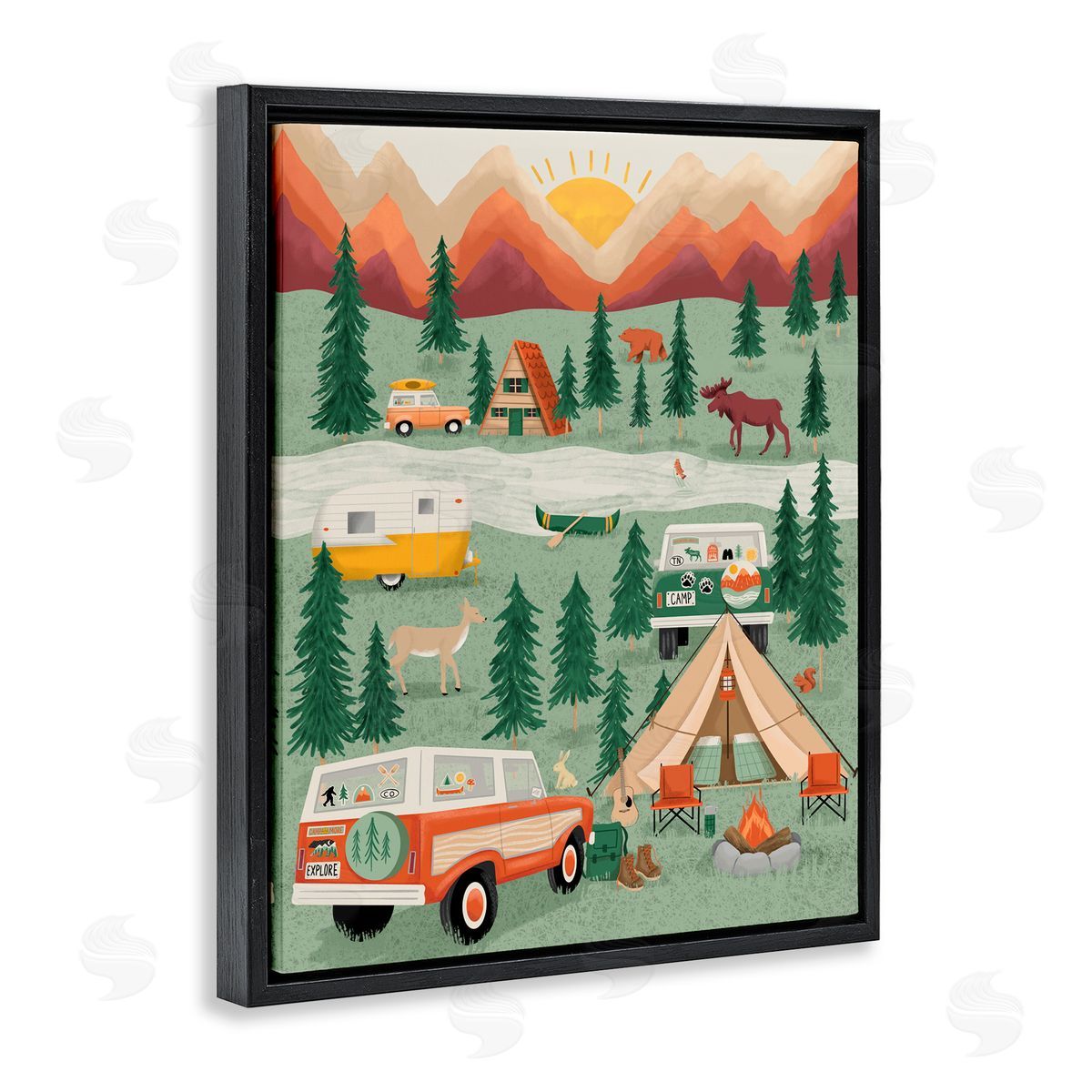Jilly Jack Designs Great Outdoors Campground Canvas Wall Art Print