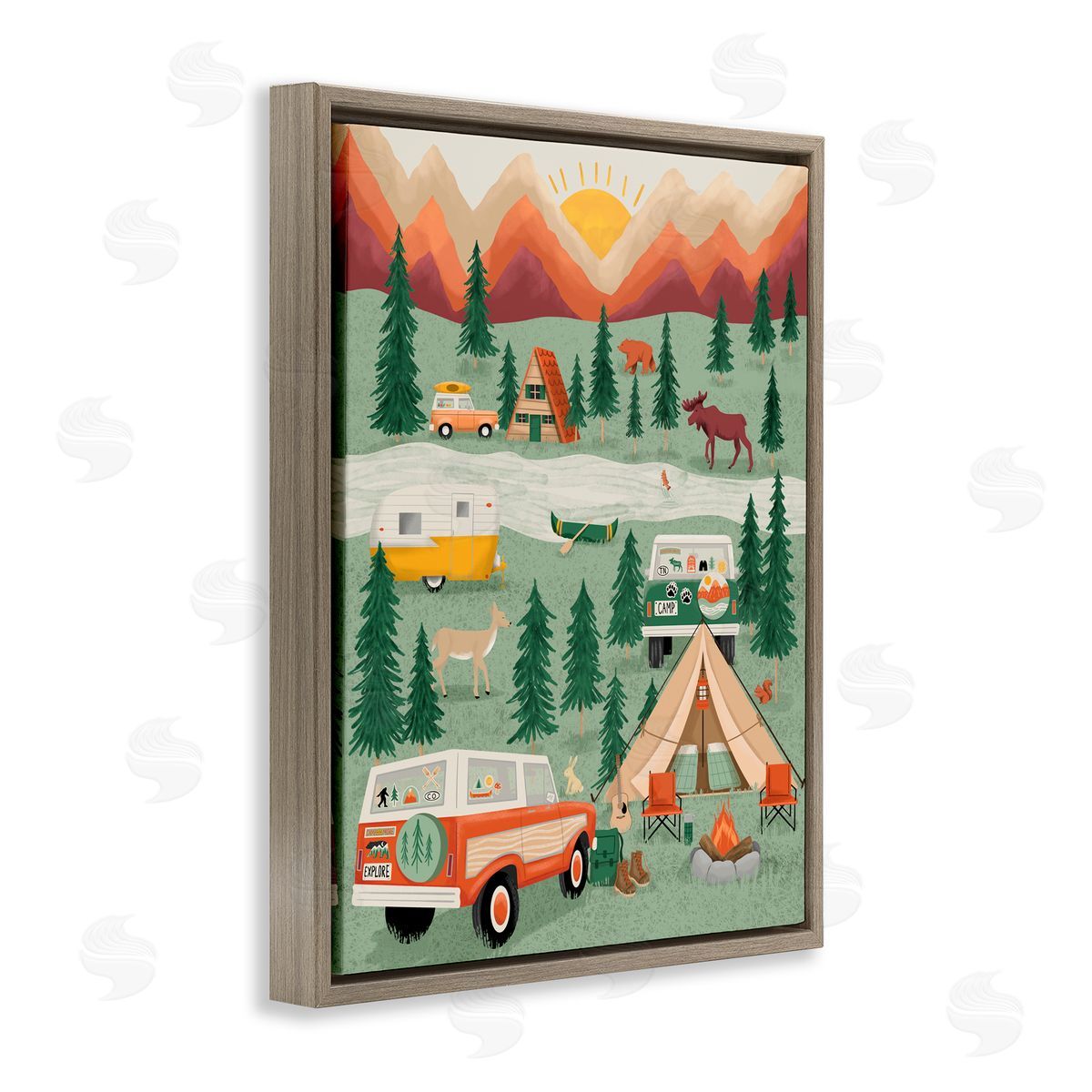 Jilly Jack Designs Great Outdoors Campground Canvas Wall Art Print