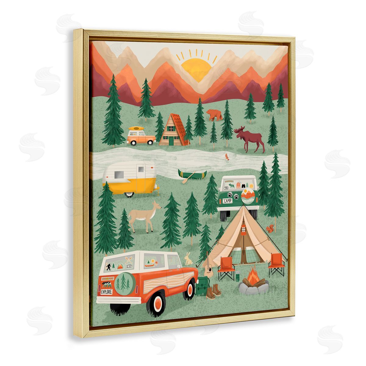 Jilly Jack Designs Great Outdoors Campground Canvas Wall Art Print