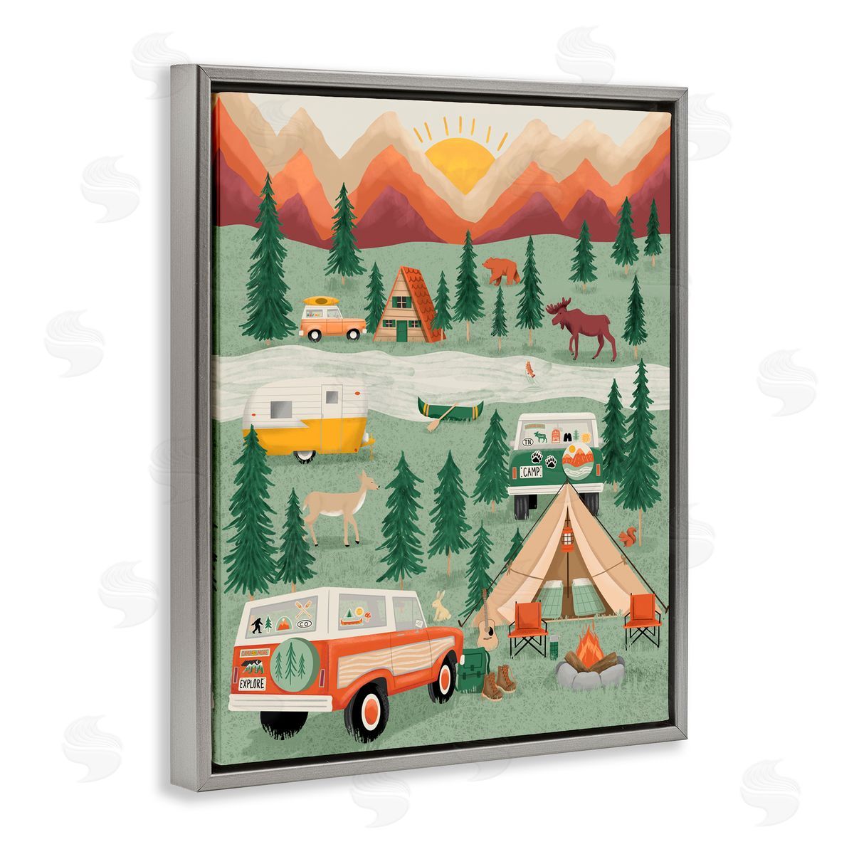 Jilly Jack Designs Great Outdoors Campground Canvas Wall Art Print