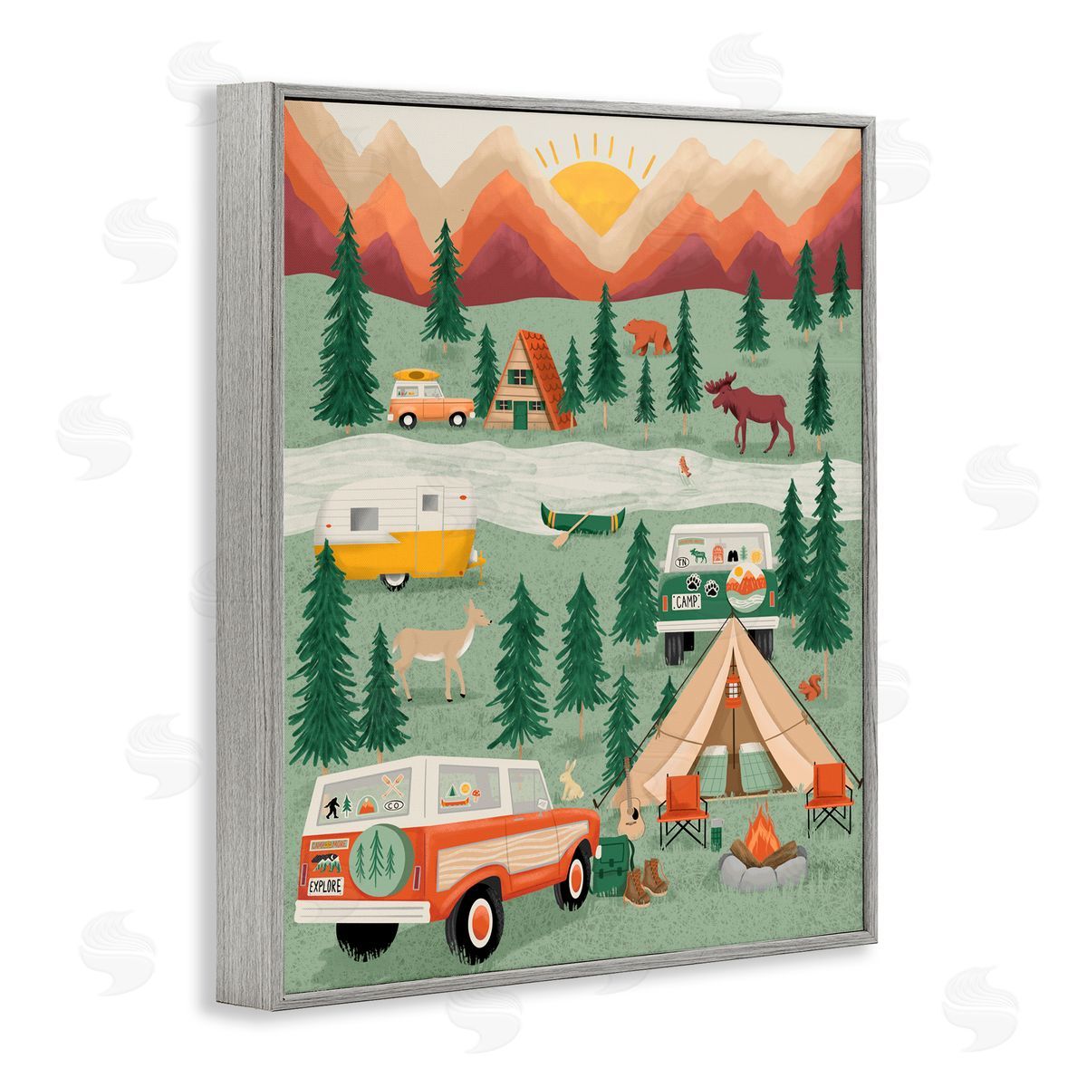 Jilly Jack Designs Great Outdoors Campground Canvas Wall Art Print