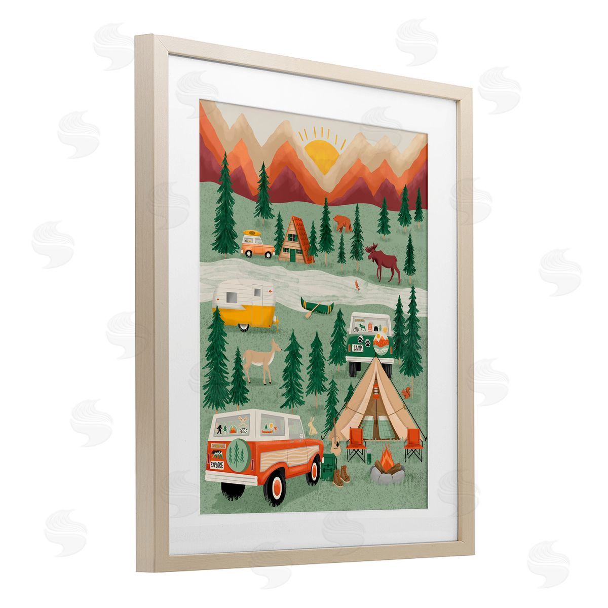 Jilly Jack Designs Great Outdoors Campground Canvas Wall Art Print