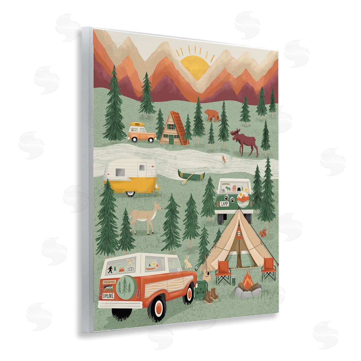 Jilly Jack Designs Great Outdoors Campground Canvas Wall Art Print