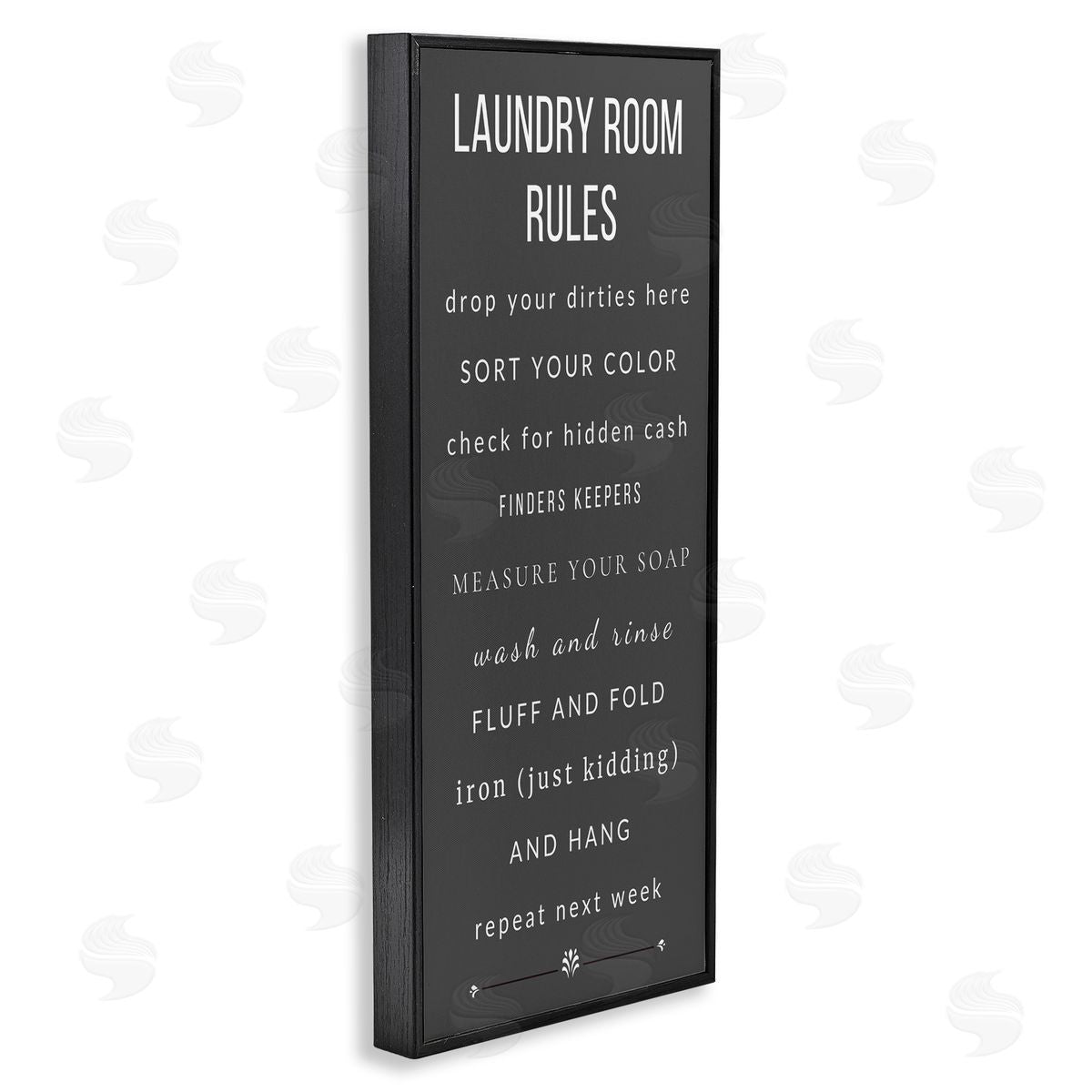 Julia Frost, Jenny Faw Grey Rules of Laundry Room Black Framed Giclee Print Wall Art