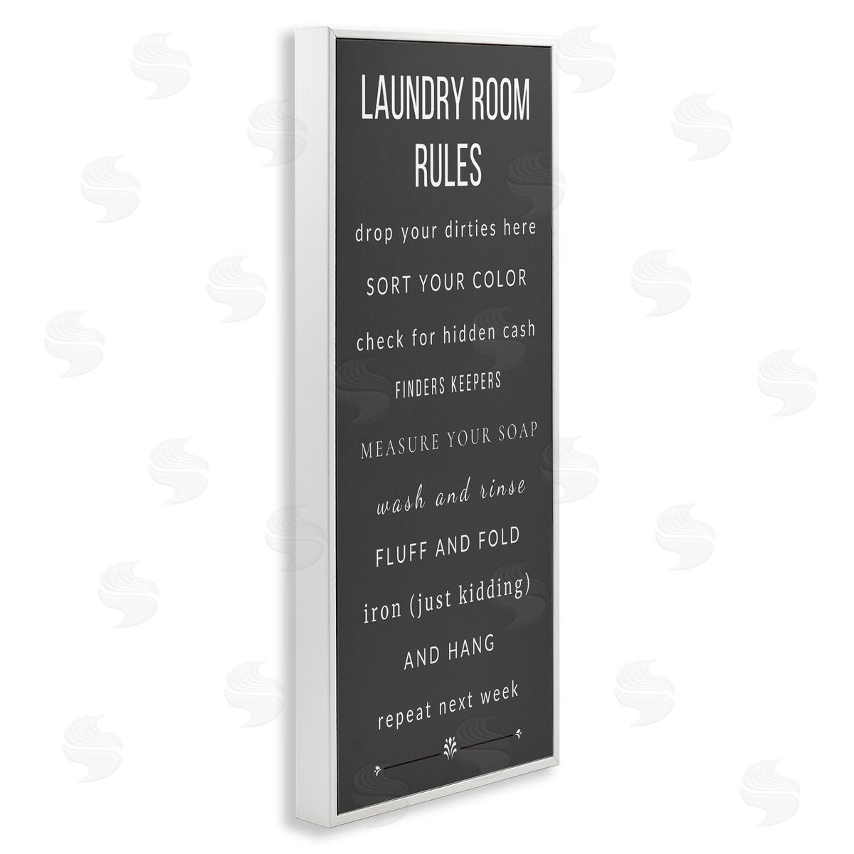 Julia Frost, Jenny Faw Grey Rules of Laundry Room White Framed Giclee Print Wall Art
