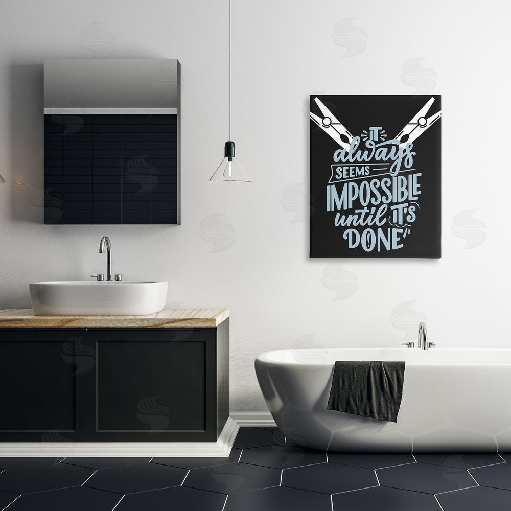 Jesse Keith Impossible Until It's Done Stretched Canvas Wall Art Print in Room